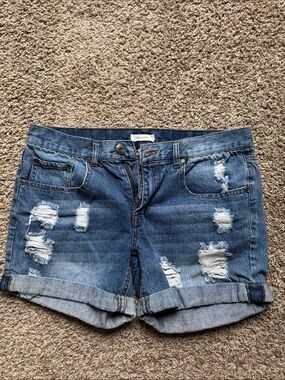 Distressed Blue Denim Women's Shorts